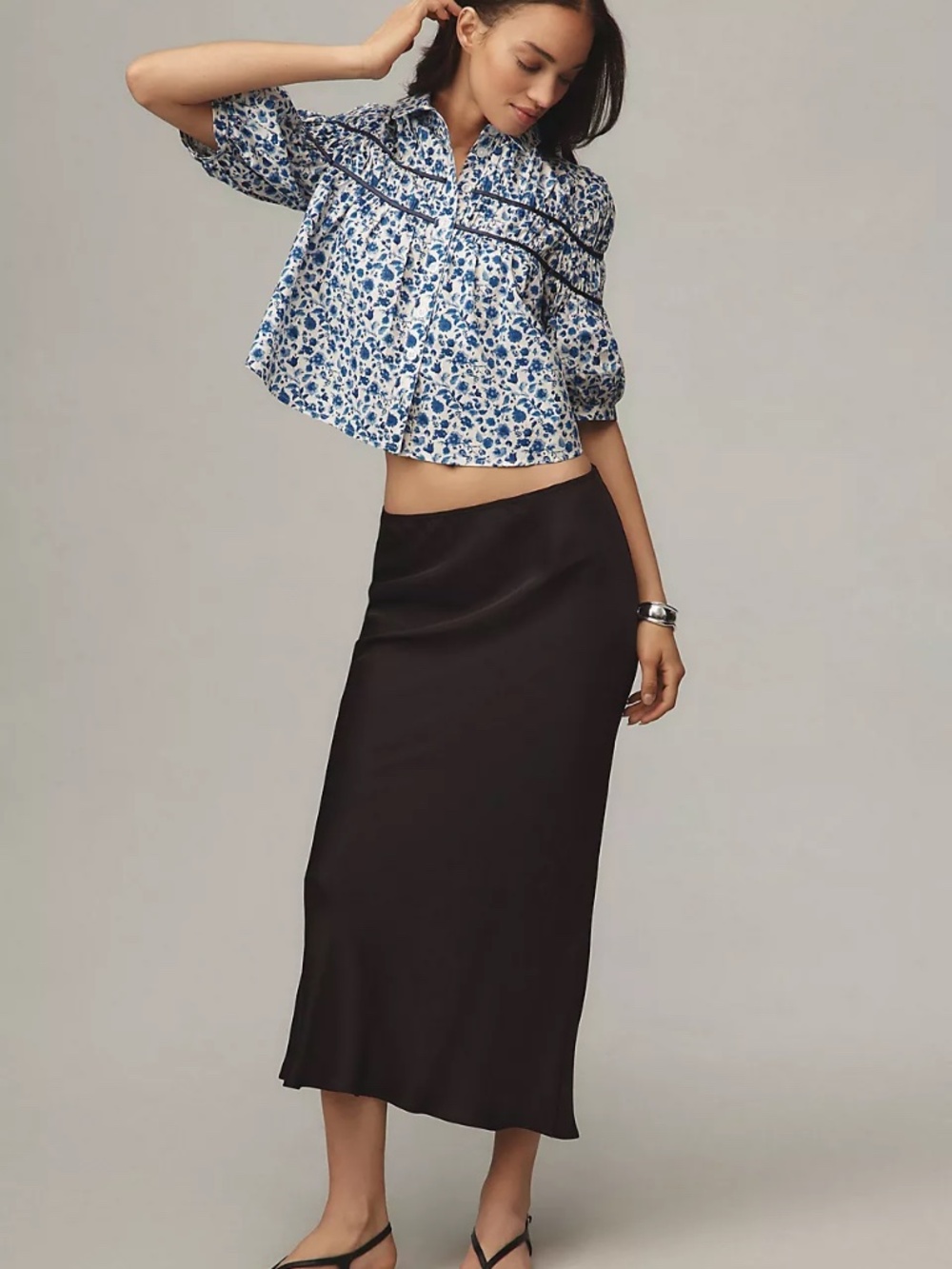 Anthropologie Maeve The Leandra Shirred Yoke Blouse Small NWOT - Picture 3 of 5